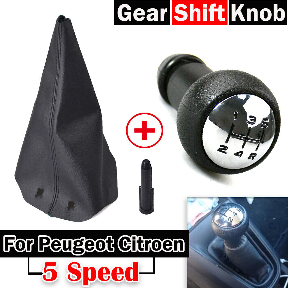 5 Speed Manual Knob+Shifter Boot for Peugeot 106 205 206 306 406