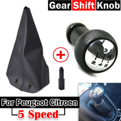 5 Speed Manual Knob+Shifter Boot for Peugeot 106 205 206 306 406