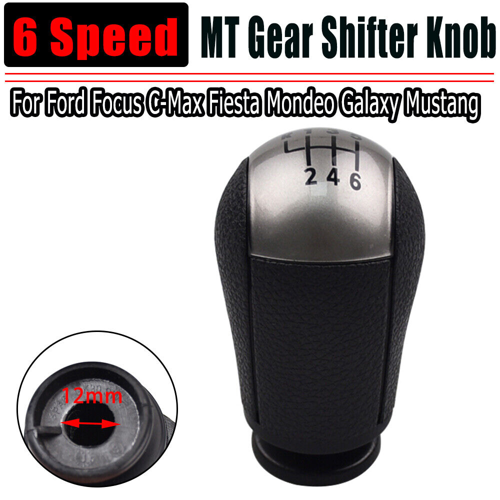 new 5 6 Speed Gear Shift Knob Fit For Ford Focus Mondeo MK3 Fiesta C-MAX Mustang