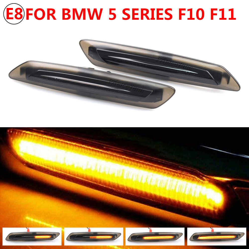 new Smoked For BMW 5-Series 528i Sedan 2011-2013  LED Side Marker Light Turn Signal