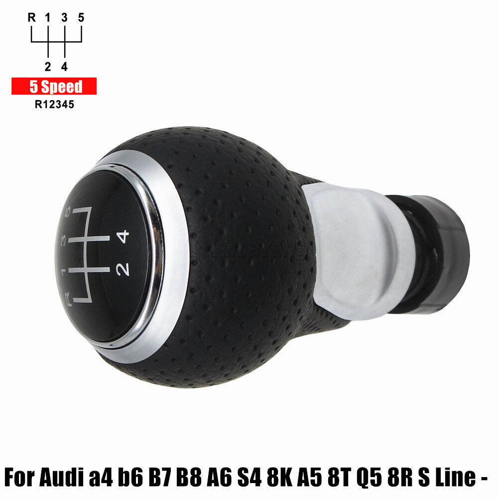 Car Speed Manual Gear Shift Knob For Audi A4 A5 Q5 8R Seat Leon MK1