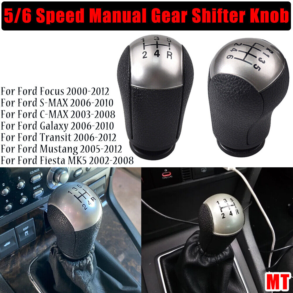 new 5 6 Speed Gear Shift Knob Fit For Ford Focus Mondeo MK3 Fiesta C-MAX Mustang