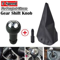 5 Speed Manual Knob+Shifter Boot for Peugeot 106 205 206 306 406