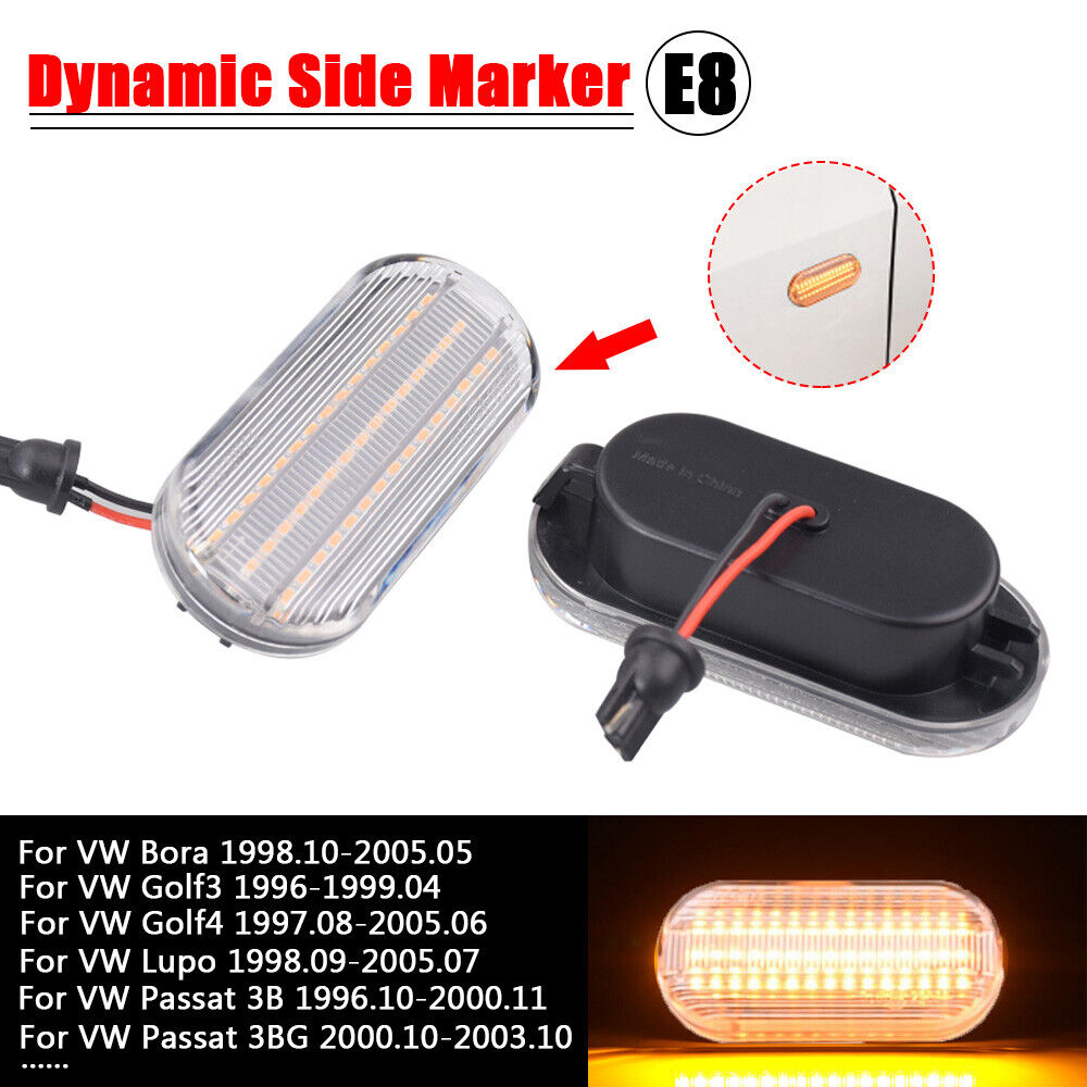 2x LED Side Marker Light Turn Signal Lamp For SEAT Leon Toledo 1M (1996-2006)