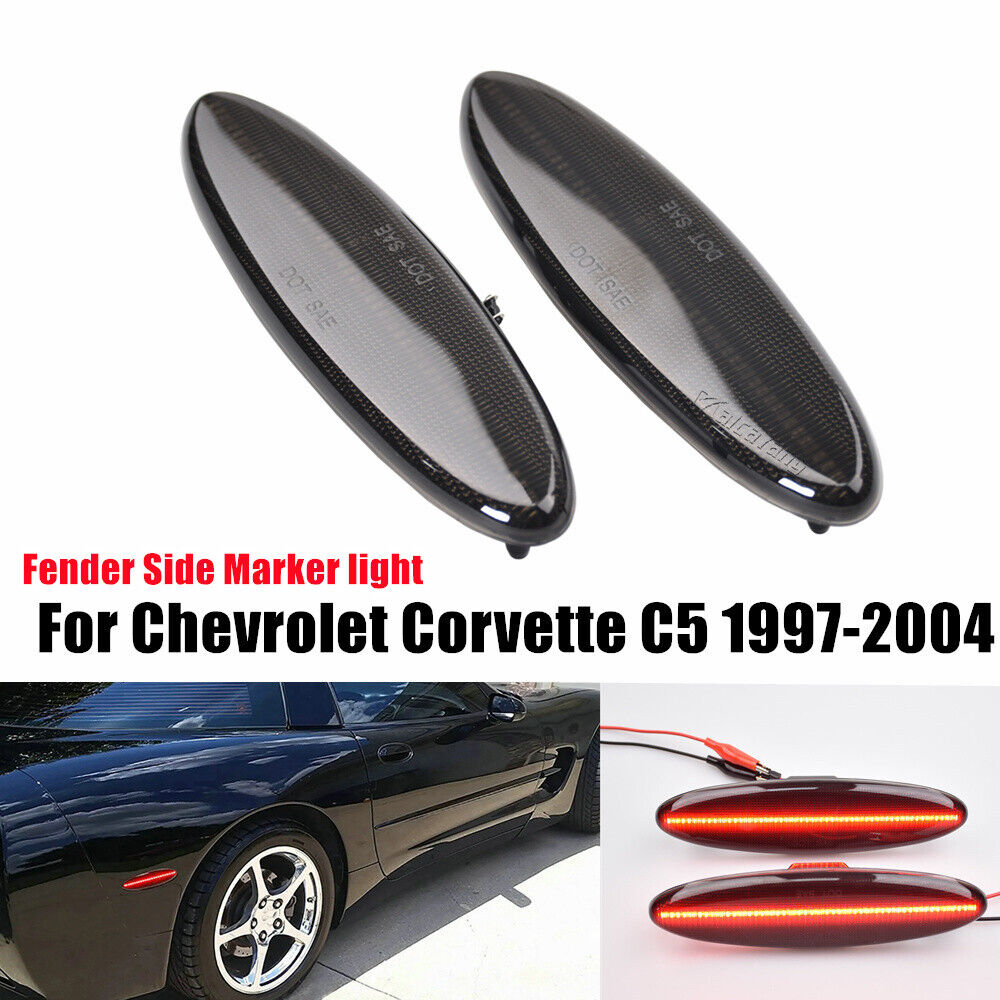 Smoked LED Rear Side Marker Light for Chevrolet Corvette C5 1997-2004