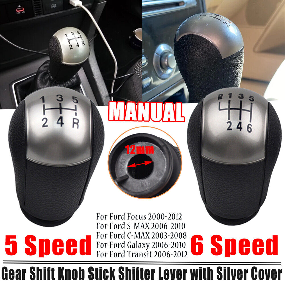 new 5 6 Speed Gear Shift Knob Fit For Ford Focus Mondeo MK3 Fiesta C-MAX Mustang