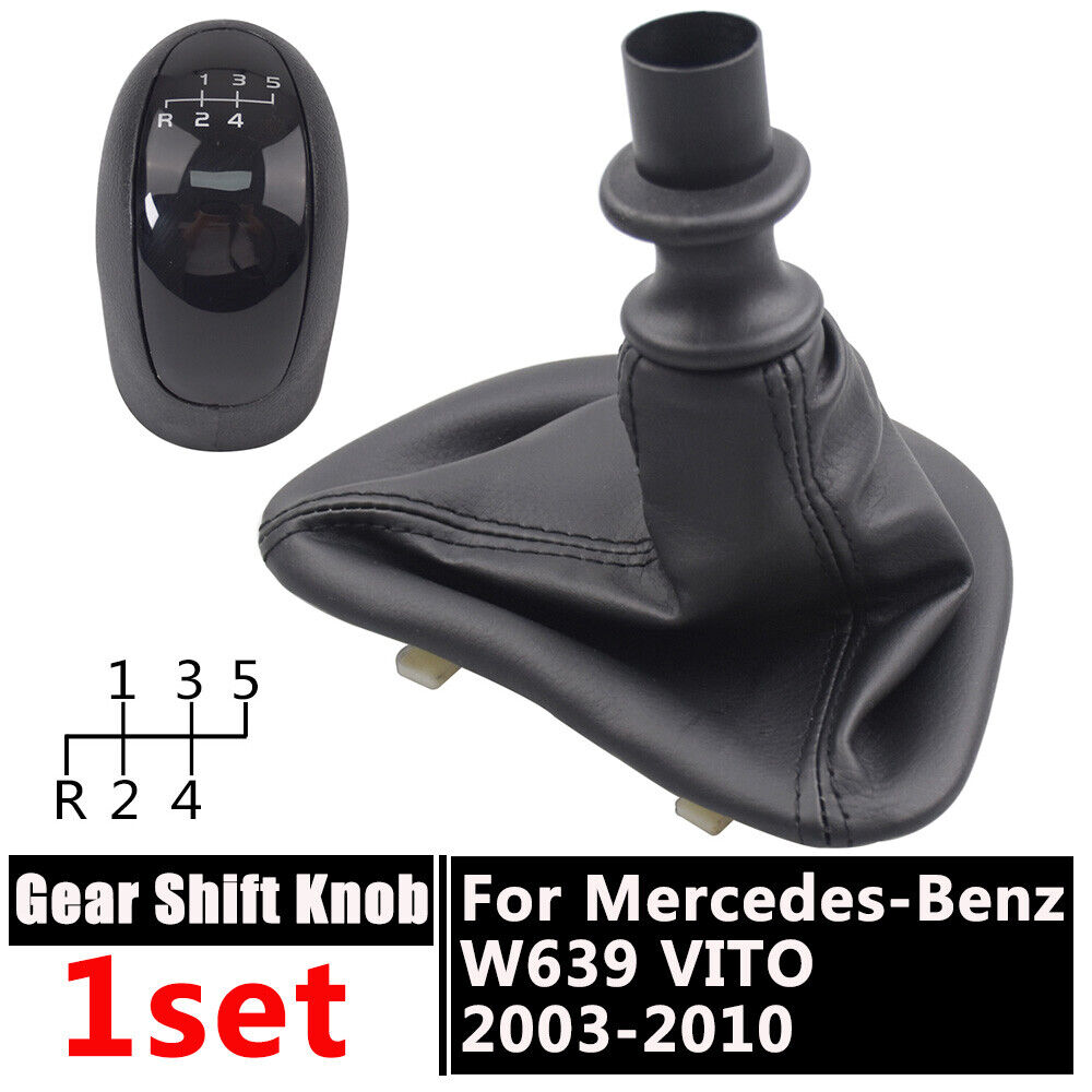 Black Gear Shift Knob Gaitor Boot for Mercedes-Benz W639 VITO Speed