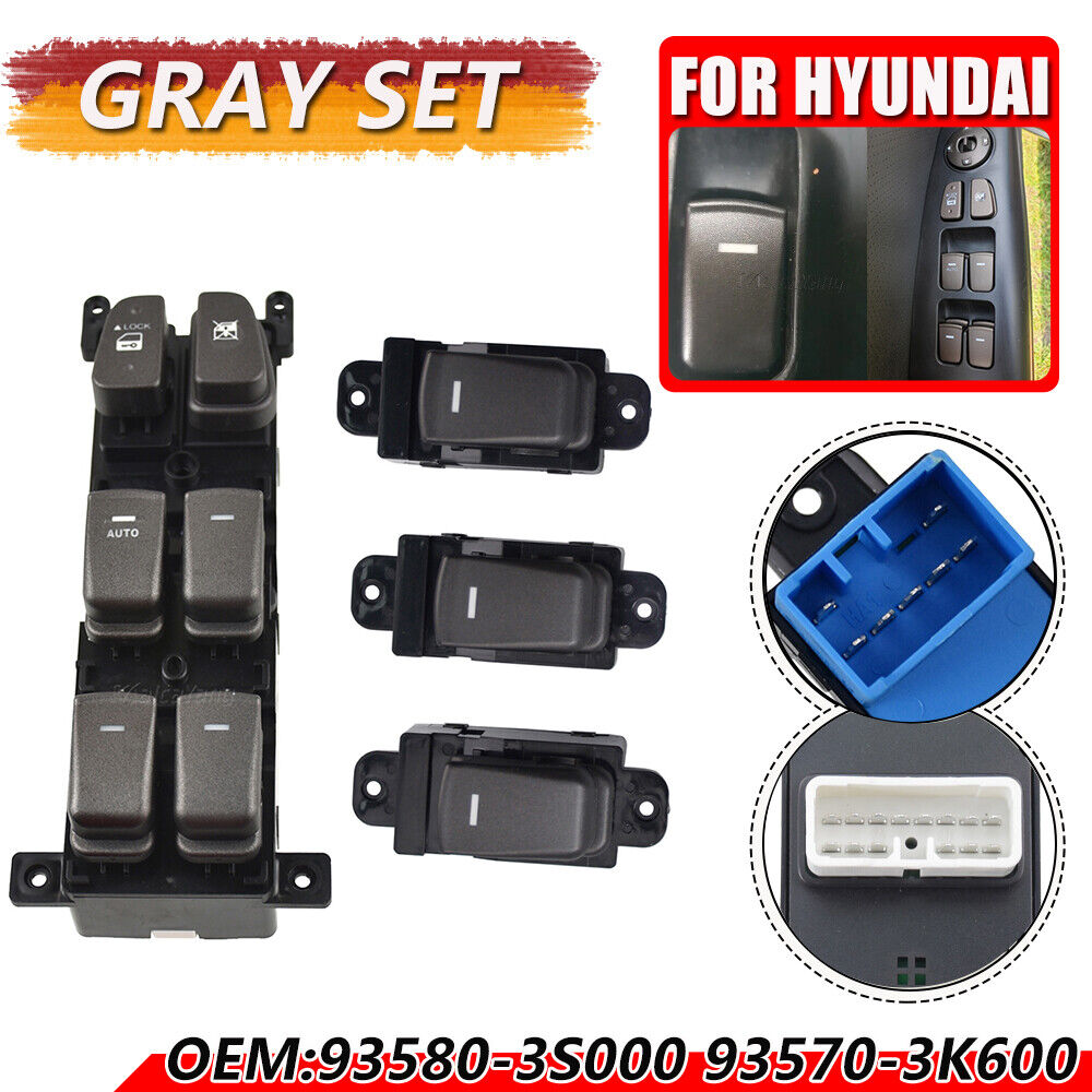 4-Piece Car Power Window Switch Control Buttons for Hyundai Sonata GLS