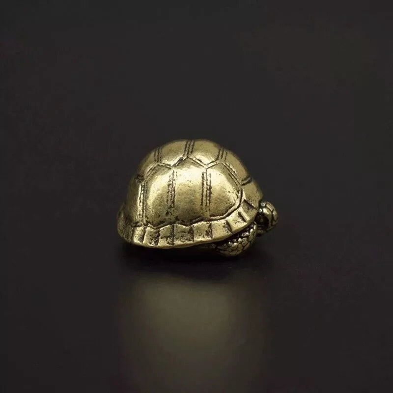 Brass Decorative Sea Turtle Tea Pet Ornament 2 Pc