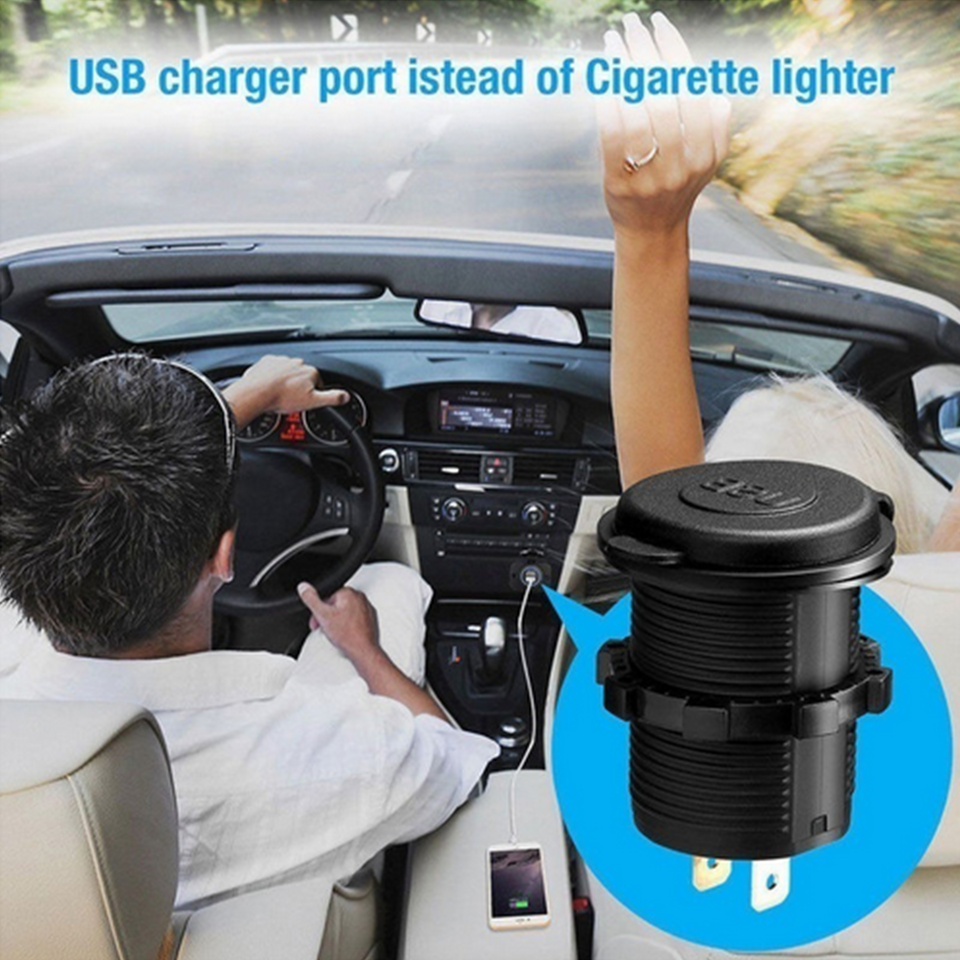 Car Dual USB Charger with LED Outlets