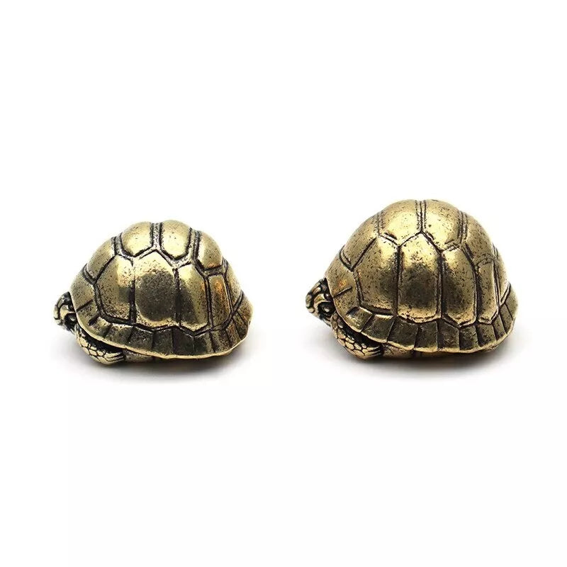 Brass Decorative Sea Turtle Tea Pet Ornament 2 Pc