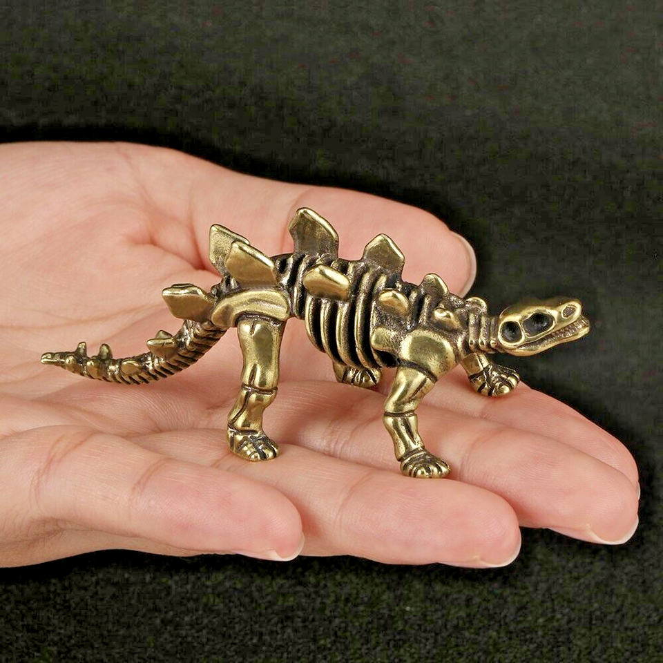 new  Brass Dinosaur Bone Statue Animal Ornament Toy Desktop Decoration Gift，