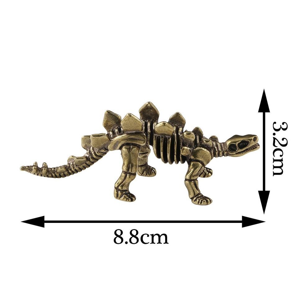 new  Brass Dinosaur Bone Statue Animal Ornament Toy Desktop Decoration Gift，