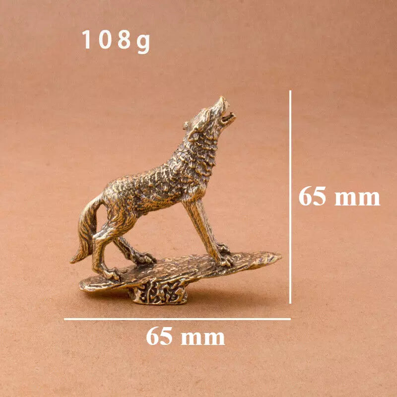 new  Brass Wolf Statue Ornament House Office Table Decoration Animal Statue Toy，