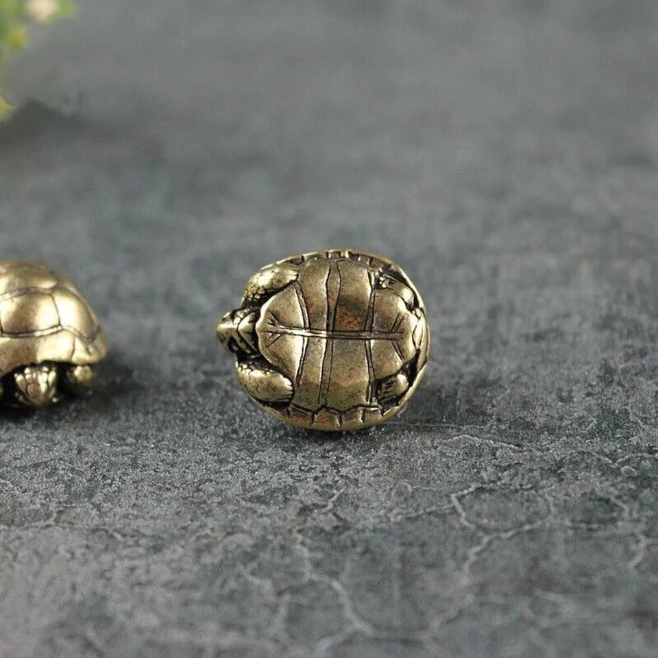 Brass Decorative Sea Turtle Tea Pet Ornament 2 Pc