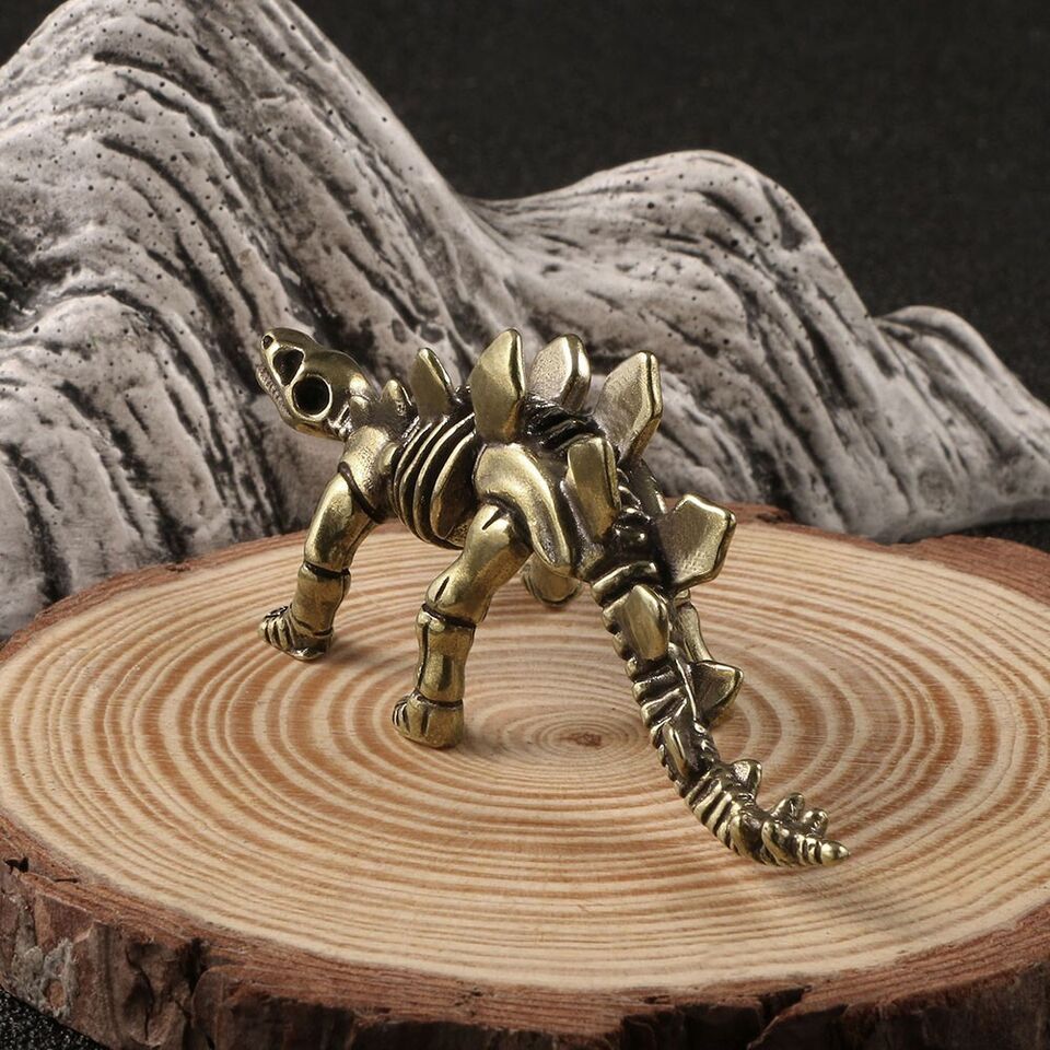 new  Brass Dinosaur Bone Statue Animal Ornament Toy Desktop Decoration Gift，